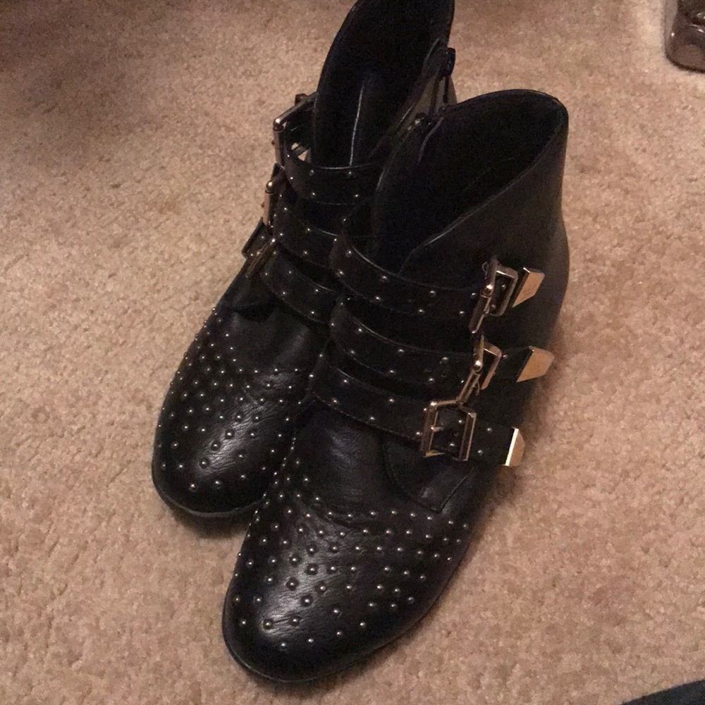 Studded Wedge Boots